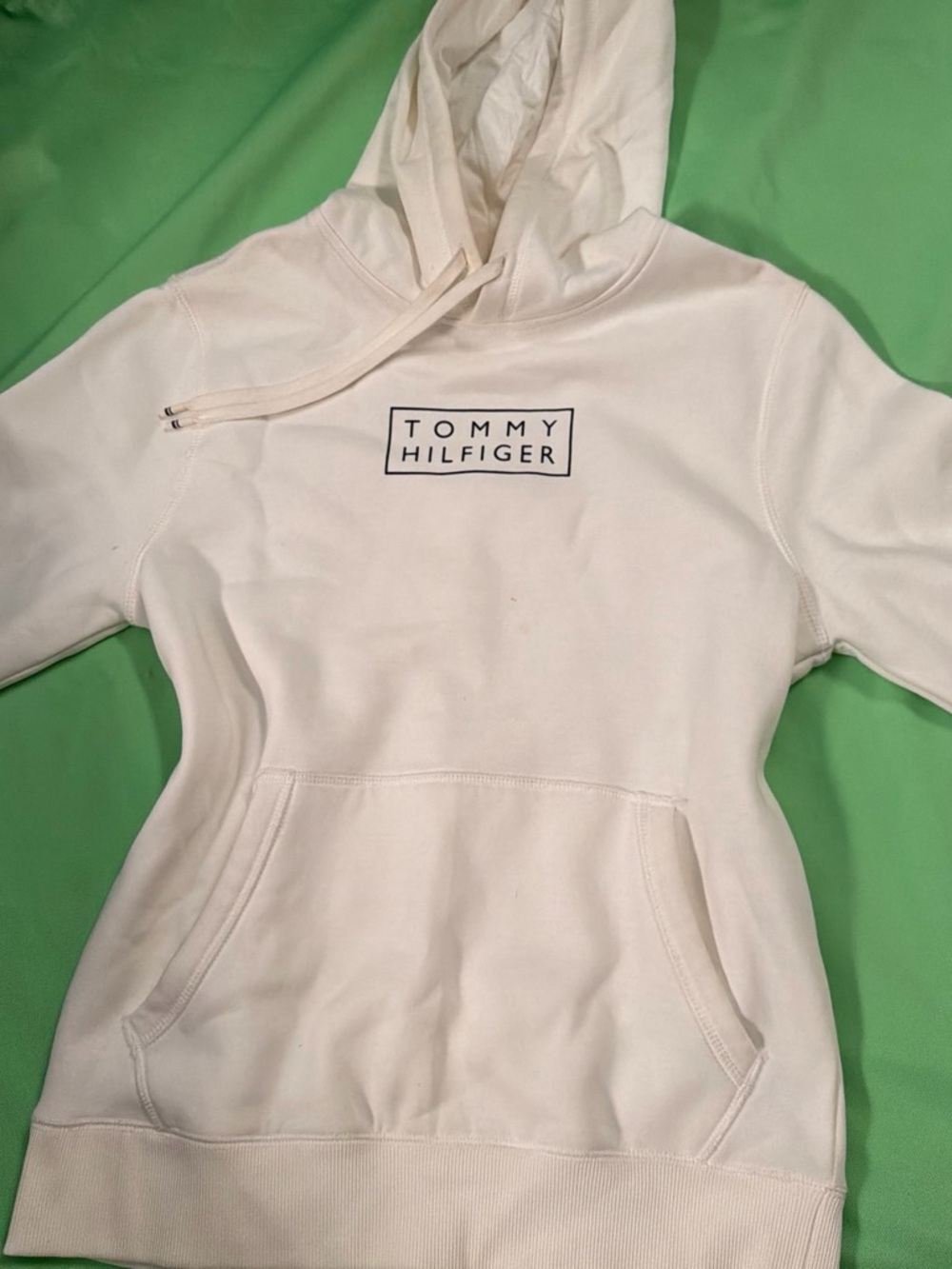 Tommy Hilfiger Off-White Logo Pullover Hoodie